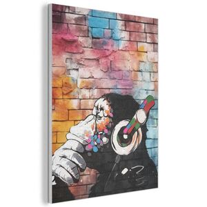 MuchoWow AKUSTICKÝ obraz Opice - Graffiti - Hudba 70x100 cm obraz