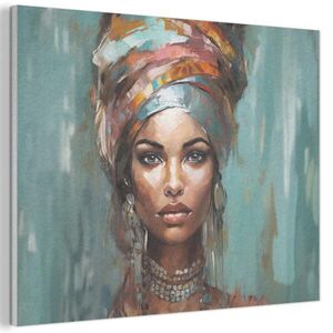 MuchoWow AKUSTICKÝ obraz Žena - Umění - Šperky - Portrét 80x60 cm obraz