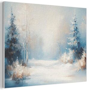 MuchoWow AKUSTICKÝ obraz Les – Zima – Příroda – Abstrakt – Sníh 80x60 cm obraz