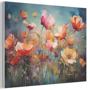 MuchoWow AKUSTICKÝ obraz Květiny - Akvarel - Umění - Botanické - Příroda 100x70 cm obraz