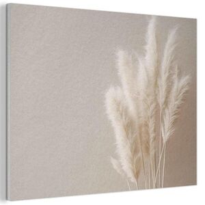 MuchoWow AKUSTICKÝ obraz Pampová tráva - Plumes - Pastelová - Bílá 100x70 cm obraz