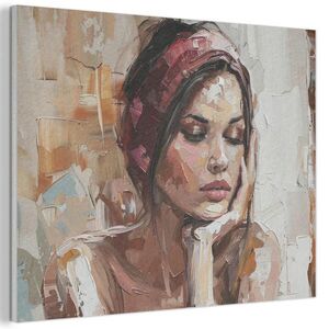 MuchoWow AKUSTICKÝ obraz Žena - vzhled malby - portrét - moderní 100x70 cm obraz