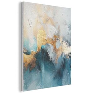 MuchoWow AKUSTICKÝ obraz Abstraktní - umění - zlatá - modrá 70x100 cm obraz