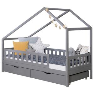 Livetastic DĚTSKÁ POSTEL SE STŘÍŠKOU, 140/200 cm, světle šedá obraz