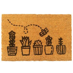 Relaxdays ROHOŽKA Přírodní kokos protiskluzová rostlinný motiv 60x40 cm obraz