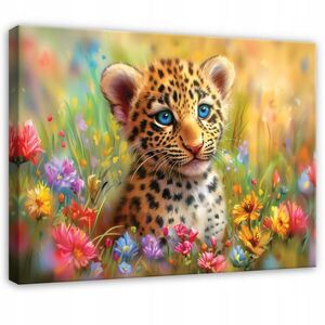 Wallarena OBRAZ na plátně se zvířaty panter barevný 120x80 cm obraz