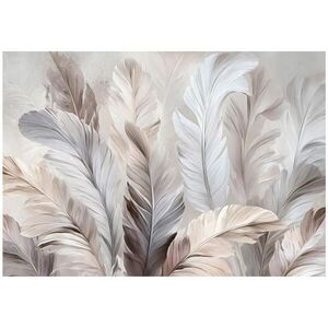Wallarena FOTOTAPETA peří abstraktní béžová 150x105 cm obraz