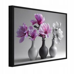 Wallarena ZARÁMOVANÉ obrazy květin ve váze přírodní růžová 120x80 cm obraz