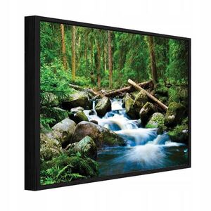 Wallarena ZARÁMOVANÉ obrazy les řeka zelená 120x80 cm obraz
