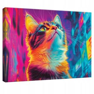 Wallarena OBRAZ na plátně Abstraktní kočka Pop Art Modern 60x40 obraz