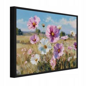 Wallarena ZARÁMOVANÉ obrazy květiny louka růžová 100x70 cm obraz
