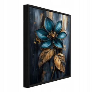 Wallarena ZARÁMOVANÉ obrazy abstraktní květiny modré 100x150 cm obraz