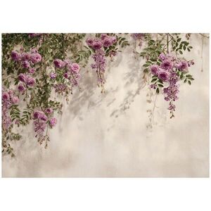 Wallarena ZÁVĚSNÁ květinová fototapeta ve fialové barvě 300x210 cm obraz