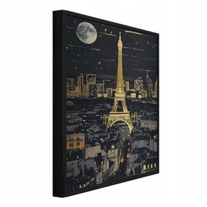 Wallarena ZARÁMOVANÉ obrazy Eiffelovy věže v černé barvě 100x150 cm obraz