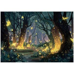 Wallarena FOTOTAPETA Forest Enchanted Yellow 300x210 cm obraz