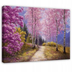 Wallarena OBRAZ na plátně Bříza růžová lesní 60x40 cm obraz