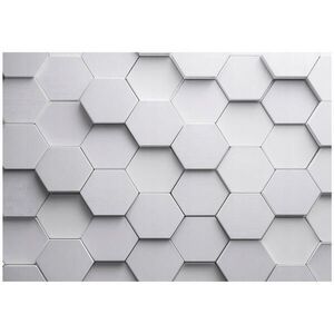 Wallarena FOTOTAPETA 3D Šestiúhelníky Šedá 300x210 cm obraz