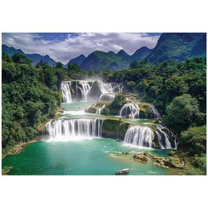 Wallarena 3D efekt fototapety s vodopádem a přírodou les do obývacího pokoje 200x140 obraz