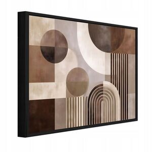 Wallarena ZARÁMOVANÉ obrazy abstraktní geometrické hnědé 60x40 cm obraz