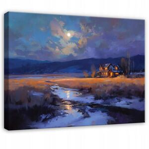 Wallarena OBRAZ na plátně Krajina Příroda Fialová 120x80 cm obraz