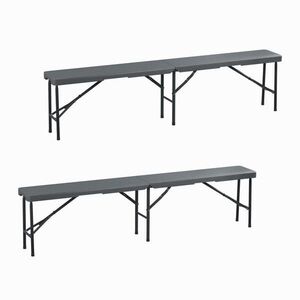 Relaxdays PIVNÍ LAVICE Šedá 2kusová-sada skládací 180 cm obraz