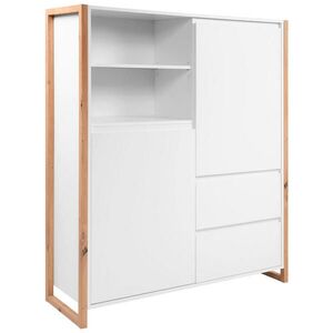 MID.YOU VYSOKÁ KOMODA, bílá, dub artisan, 120/139/40 cm obraz
