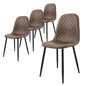 ML-DESIGN JÍDELNÍ ŽIDLE, sada 4 ks, hnědá umělá kůže obraz