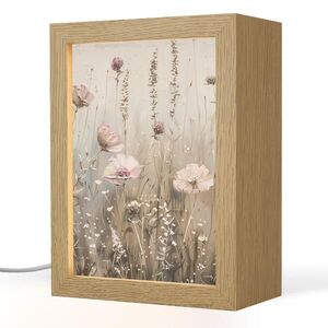 OnlyWow STOLNÍ LAMPA Květiny - růžová - moderní - béžová 15x20 cm obraz