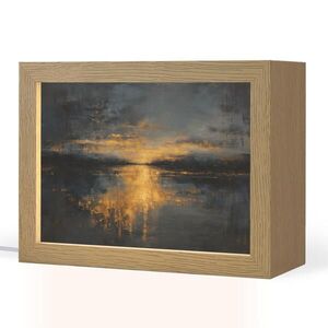 OnlyWow STOLNÍ LAMPA Zlatý odraz na vodě 20x15 cm obraz