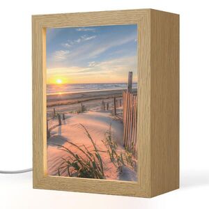 OnlyWow STOLNÍ LAMPA Pláž - Moře - Duna - Západ slunce - Krajina 15x20 cm obraz