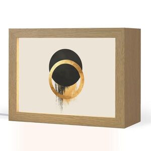 OnlyWow STOLNÍ LAMPA Abstraktní design - Černý kruh - Skvrny od barvy 20x15 cm obraz