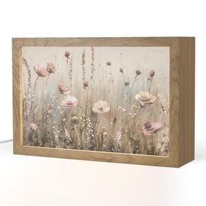 OnlyWow STOLNÍ LAMPA Květiny - růžová - moderní - béžová 30x20 cm obraz