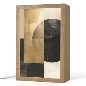 OnlyWow STOLNÍ LAMPA Abstraktní - Moderní - Černá - Zlatá 20x30 cm obraz