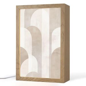 OnlyWow STOLNÍ LAMPA Abstraktní oblouky - Moderní - Béžová 20x30 cm obraz