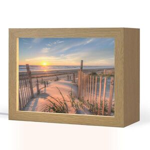 OnlyWow STOLNÍ LAMPA Pláž - Moře - Duna - Západ slunce - Krajina 20x15 cm obraz