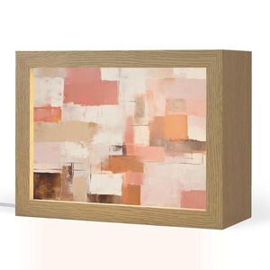 OnlyWow STOLNÍ LAMPA Umění - Růžová - Abstraktní 20x15 cm obraz