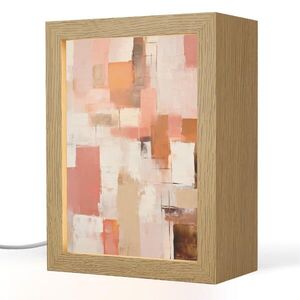 OnlyWow STOLNÍ LAMPA Umění - Růžová - Abstraktní 15x20 cm obraz