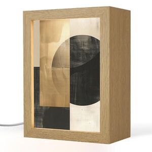 OnlyWow STOLNÍ LAMPA Abstraktní - Moderní - Černá - Zlatá 15x20 cm obraz