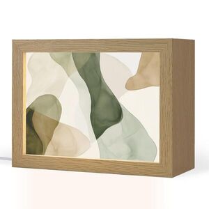OnlyWow STOLNÍ LAMPA Japandi - Abstraktní - Zelená 20x15 cm obraz