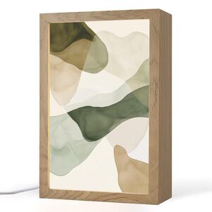 OnlyWow STOLNÍ LAMPA Japandi - Abstraktní - Zelená 20x30 cm obraz
