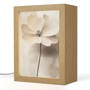 OnlyWow STOLNÍ LAMPA Květina - béžová - barva - stín 15x20 cm obraz