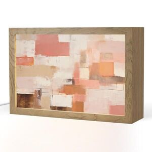 OnlyWow STOLNÍ LAMPA Umění - Růžová - Abstraktní 30x20 cm obraz