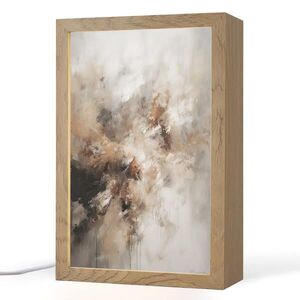 OnlyWow STOLNÍ LAMPA Barva - abstraktní - béžová - umění 20x30 cm obraz