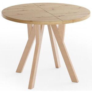 WFL GROUP ESSTISCH Avero runder ausziehbarer, Beton grau 90-190/90/77 cm obraz