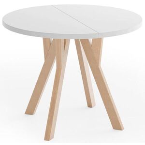 WFL GROUP ESSTISCH Avero runder ausziehbarer, Weiß 80-160/80/77 cm obraz