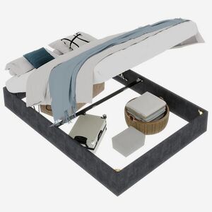Redom POSTEL 140/200 cm s úložným zvedacím mechanismem, moderní design a stabilní konstrukce, Šedá obraz