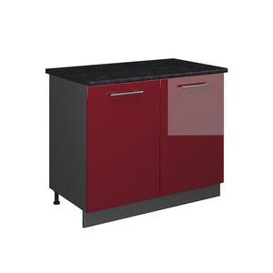 Vicco SKŘÍŇKA POD DŘEZ Fame-Line, Bordó červená vysoký lesk/Antracit, 100 cm, PD Antracit obraz