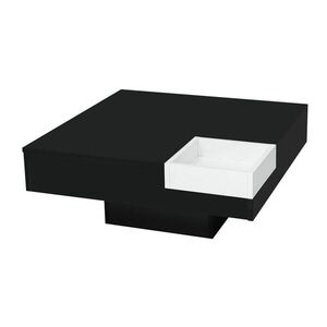 Modfu KONFERENČNÍ stolek z dřevotřísky 72x72x30 cm černo-bílý s LED osvětlením a odnímatelným úložným boxem obraz