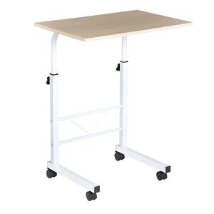 Modfu ODKLÁDACÍ stolek z oceli 60x40x68-78 cm javorová výškově nastavitelný na kolečkách s brzdami, ve tvaru C obraz