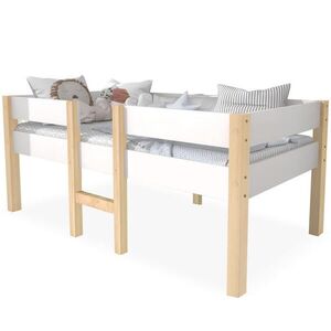 OKWISH DĚTSKÁ postel 90/190 cm bílá z borovicového masivu s bezpečnostním zábradlím a spodním úložným prostorem obraz